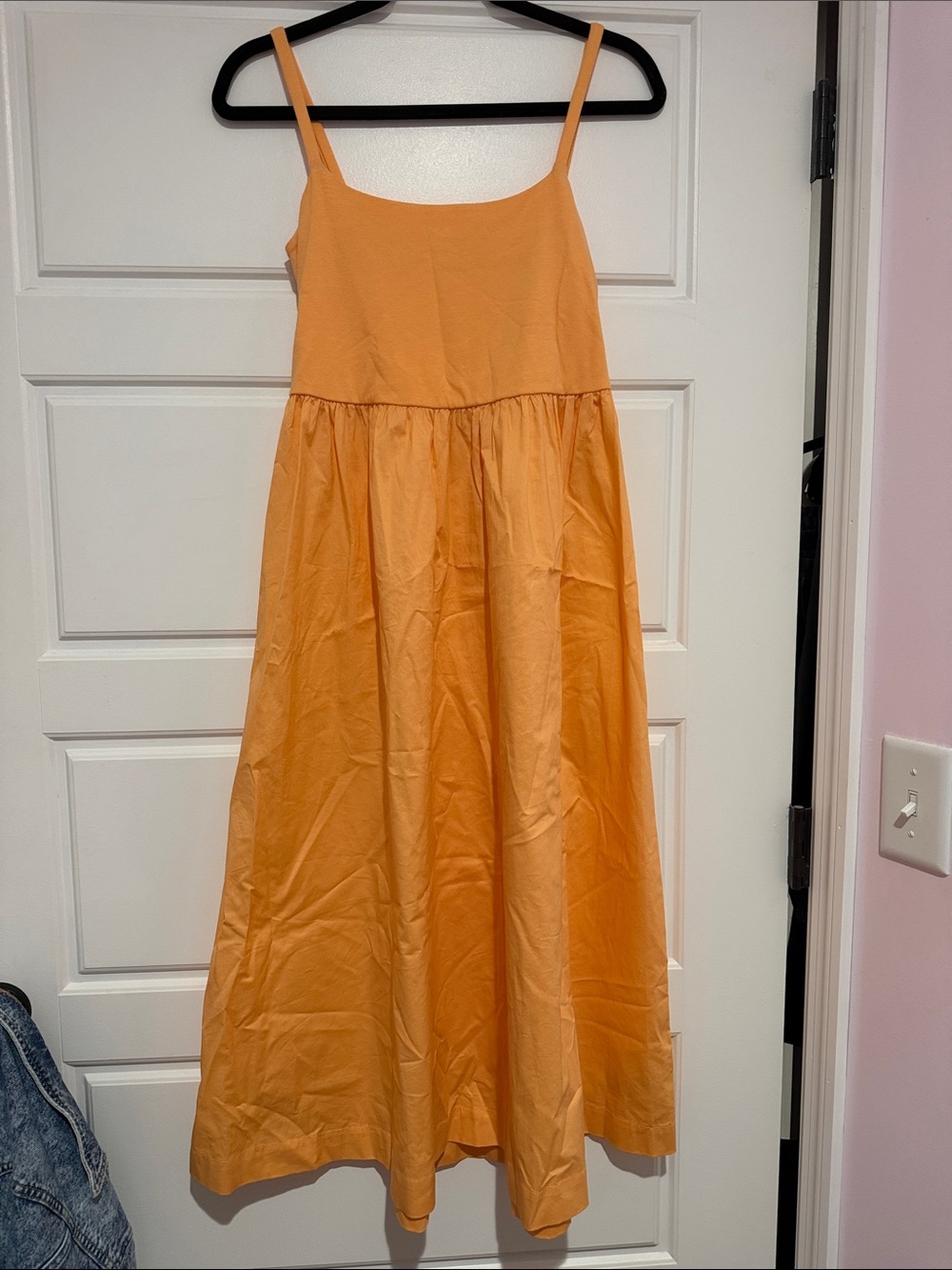 Old Navy Orange Midi Sundress with Spaghetti Straps